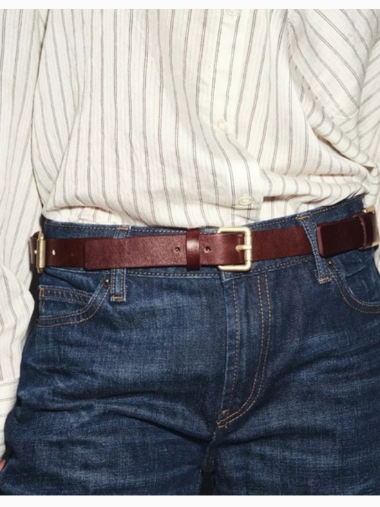 Zara NWT 100% leather multi position buckle belt